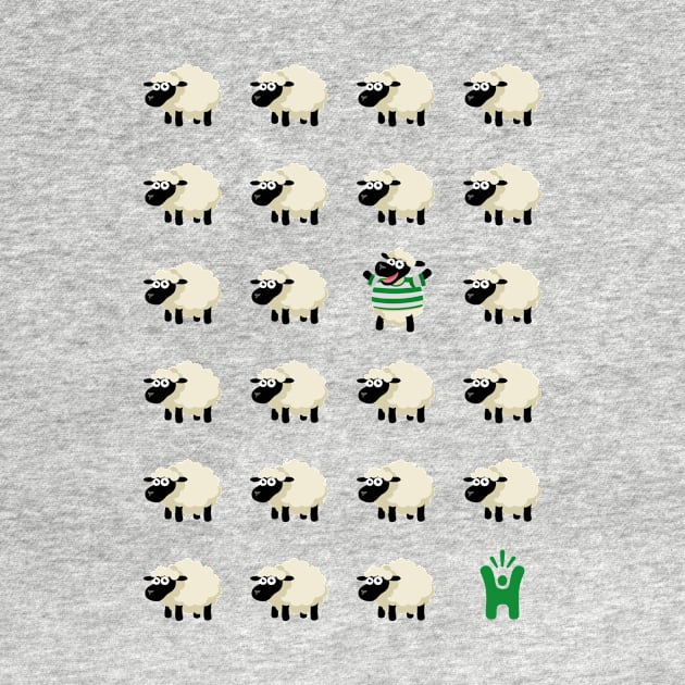 Green & White Hoops - Unique Sheep - Happy-Me by myHappyme